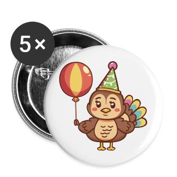 Truthan Birthday Comic - Buttons large 2.2''/56 mm (5-pack) - white - Front