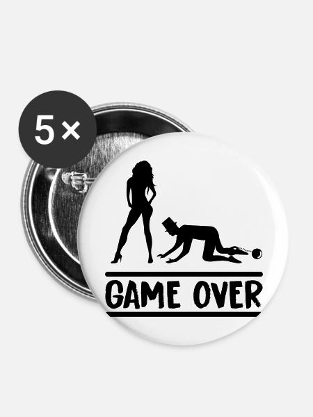 ehepaar game over - Buttons groß 56 mm (5er Pack) - Weiß