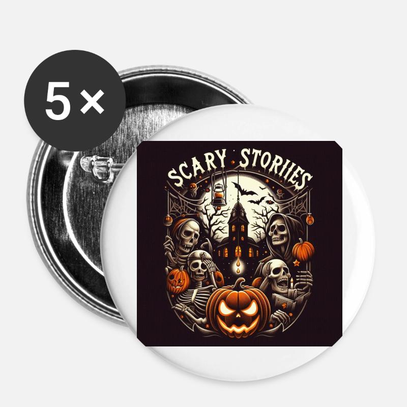 Scary - Buttons large 2.2''/56 mm (5-pack) - white
