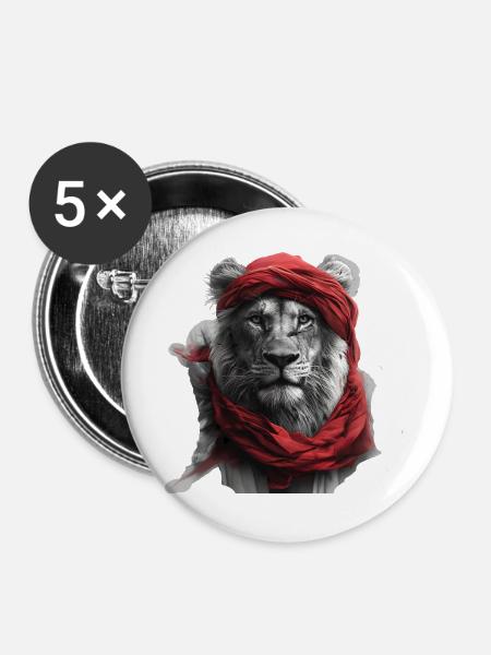 Desert King - Buttons groß 56 mm (5er Pack) - Weiß