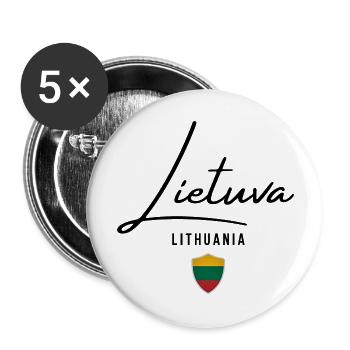 Lithuanian flag, Lithuanian pride - Buttons large 2.2''/56 mm (5-pack) - white - Front
