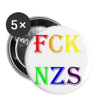 fcknzs - Buttons groß 56 mm (5er Pack) - Weiß - Vorne