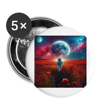 Walking astronaut - Buttons groß 56 mm (5er Pack) - Weiß - Vorne