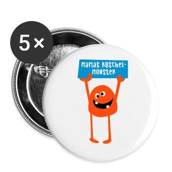 Monster Mama kuscheln Halloween Comic cool Sprüche - Buttons groß 56 mm (5er Pack) - Weiß - Vorne