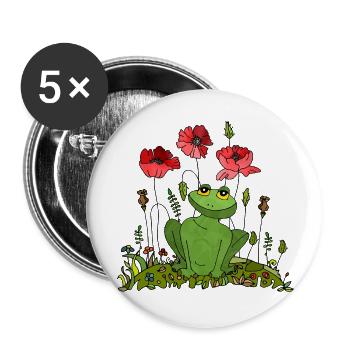 Frog - Buttons large 2.2''/56 mm (5-pack) - white - Front