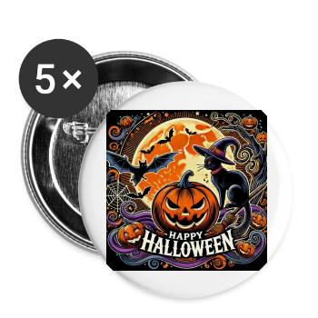 Happy Halloween - Buttons large 2.2''/56 mm (5-pack) - white - Front