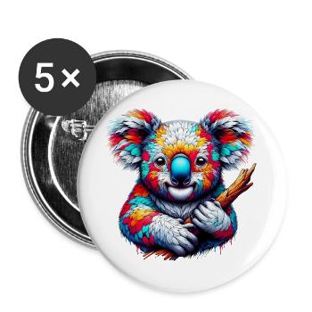 Koala - Buttons large 2.2''/56 mm (5-pack) - white - Front
