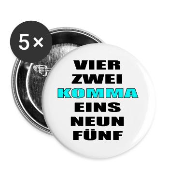 MARATHON MOTIVATION LAUFEN JOGGEN - Buttons groß 56 mm (5er Pack) - Weiß - Vorne