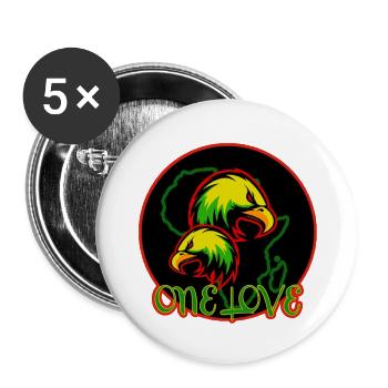 Reggae - Lot de 5 grands badges (56 mm) - blanc - Devant