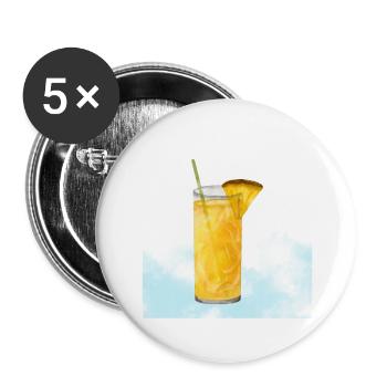 Tropical Pineapple Drink - Watercolour Summer Art - Buttons large 2.2''/56 mm (5-pack) - white - Front