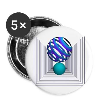 geometrisches Design - Buttons groß 56 mm (5er Pack) - Weiß - Vorne