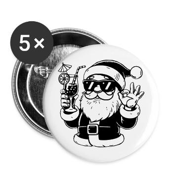 Sunshine santa Claus - Buttons groß 56 mm (5er Pack) - Weiß - Vorne