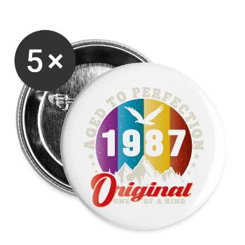 Perfection 1987 -37th Anniversary,Original - Buttons large 2.2''/56 mm (5-pack) - white - Front