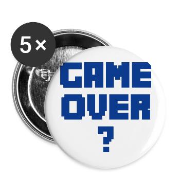 GAME OVER blue - Buttons large 2.2''/56 mm (5-pack) - white - Front