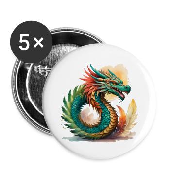 Kukulcán - Buttons groß 56 mm (5er Pack) - Weiß - Vorne