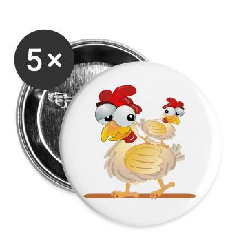 CHICKENS COSTUMES COUPLES - Buttons large 2.2''/56 mm (5-pack) - white - Front