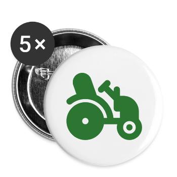 Mein Grüner Traktor - Buttons groß 56 mm (5er Pack) - Weiß - Vorne