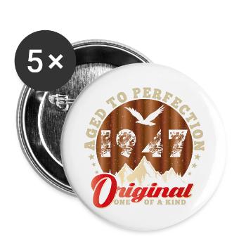 Anniversaire emblématique de 1947 - Lot de 5 grands badges (56 mm) - blanc - Devant