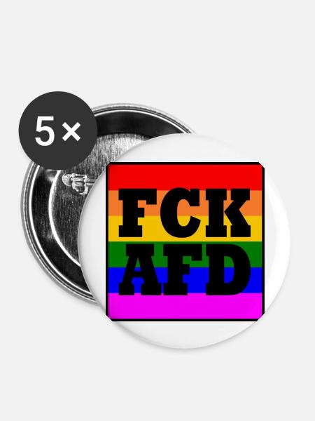 Fck afd - Buttons groß 56 mm (5er Pack) - Weiß