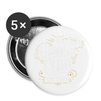 Ghost Club Est 1666 Halloween - Buttons groß 56 mm (5er Pack) - Weiß - Vorne