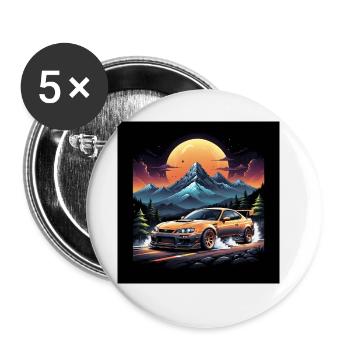 JDM Sportcar tuning Driftcar Voiture Cadeau PS - Lot de 5 grands badges (56 mm) - blanc - Devant