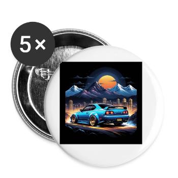 JDM Sportcar tuning Driftcar Voiture Cadeau PS - Lot de 5 grands badges (56 mm) - blanc - Devant