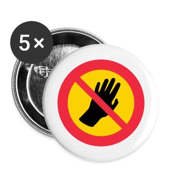 Bitte fass mich nicht an - Autismus - Asperger - Buttons groß 56 mm (5er Pack) - Weiß - Vorne