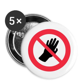 Transparent: Please don't touch me Autism Asperger - Buttons large 2.2''/56 mm (5-pack) - white - Front