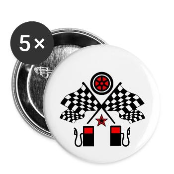Voiture - Lot de 5 grands badges (56 mm) - blanc - Devant