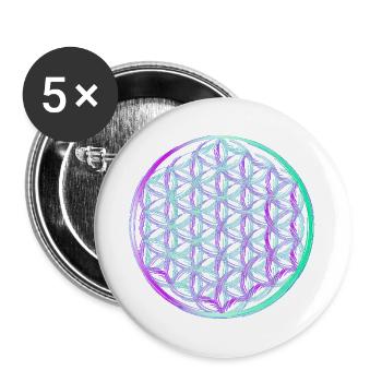 Flower of Life - Buttons large 2.2''/56 mm (5-pack) - white - Front