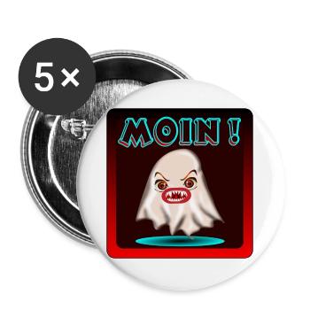 HALLOWEEN COSTUMES GHOSTS MOIN - Buttons large 2.2''/56 mm (5-pack) - white - Front