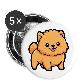 Chow Chow Dog Comic Cute - Buttons large 2.2''/56 mm (5-pack) - white - Front