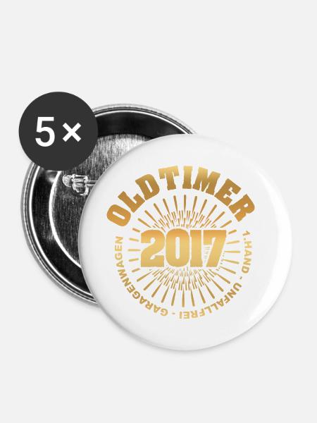 Geschenkidee 2017 - Buttons groß 56 mm (5er Pack) - Weiß