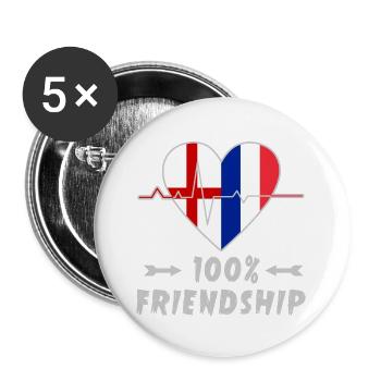 L'Angleterre et la France : une amitié à 100 % - Lot de 5 grands badges (56 mm) - blanc - Devant
