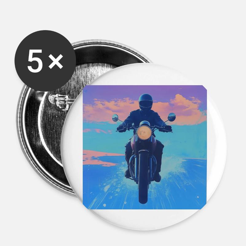 Motorbike - Buttons large 2.2''/56 mm (5-pack) - white