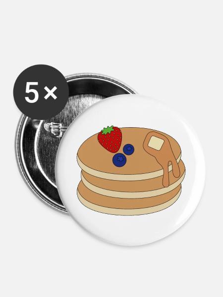Pfannkuchen - Buttons groß 56 mm (5er Pack) - Weiß