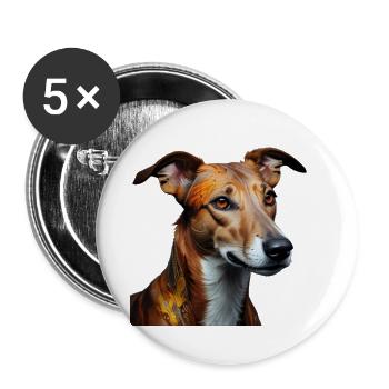 Herbstwindhund Porträt - Buttons groß 56 mm (5er Pack) - Weiß - Vorne
