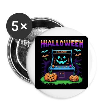 Games Ghost Ghost Halloween Pumpkin Bat - Buttons large 2.2''/56 mm (5-pack) - white - Front