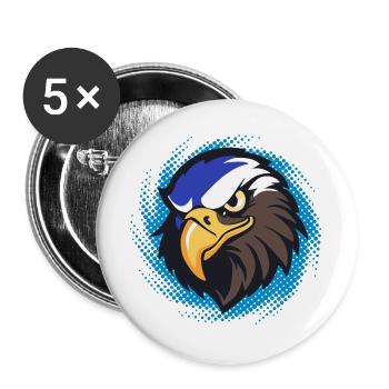 MASCOTTE EAGLE - Buttons large 2.2''/56 mm (5-pack) - white - Front