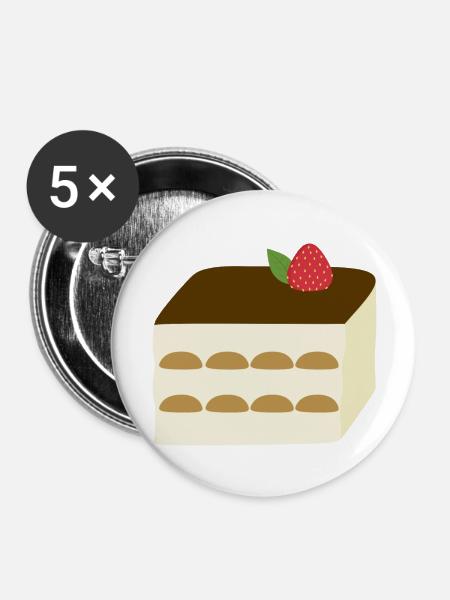 Tiramisu - Buttons groß 56 mm (5er Pack) - Weiß