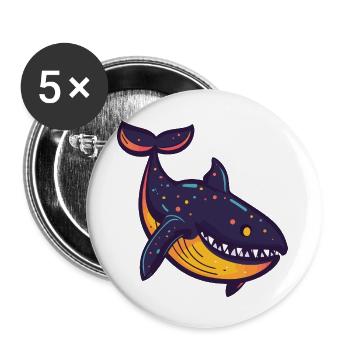 Wal Halloween Tier - Buttons groß 56 mm (5er Pack) - Weiß - Vorne