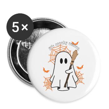 Spooky Season Ghost - Buttons large 2.2''/56 mm (5-pack) - white - Front