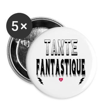 Tante Fantastique - Lot de 5 grands badges (56 mm) - blanc - Devant
