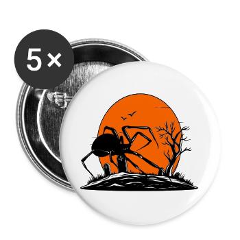Spinne - Buttons groß 56 mm (5er Pack) - Weiß - Vorne