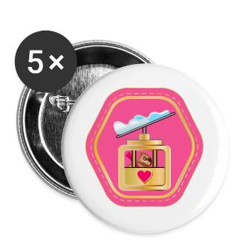 TÉLÉCABINE DE SKI CAPYBARA - Lot de 5 grands badges (56 mm) - blanc - Devant