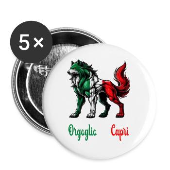 Le drapeau italien de la fierté de Capri - Lot de 5 grands badges (56 mm) - blanc - Devant