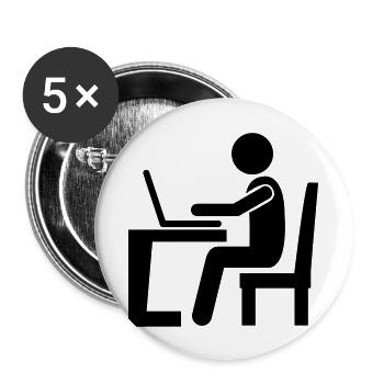 Bureau de travail - Lot de 5 grands badges (56 mm) - blanc - Devant