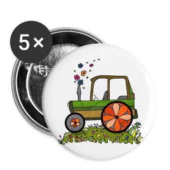 Tractor - Buttons large 2.2''/56 mm (5-pack) - white - Front