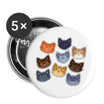 Katzen Warrior Cats Jayfeather Firestar Lionblaze - Buttons large 2.2''/56 mm (5-pack) - white - Front