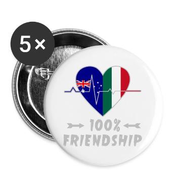 Australia and Italy 100% friendship - Buttons large 2.2''/56 mm (5-pack) - white - Front
